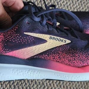 Brooks Ghost Blue and Pink